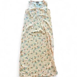 Sleeveless Butter Yellow Floral Maxi Dress